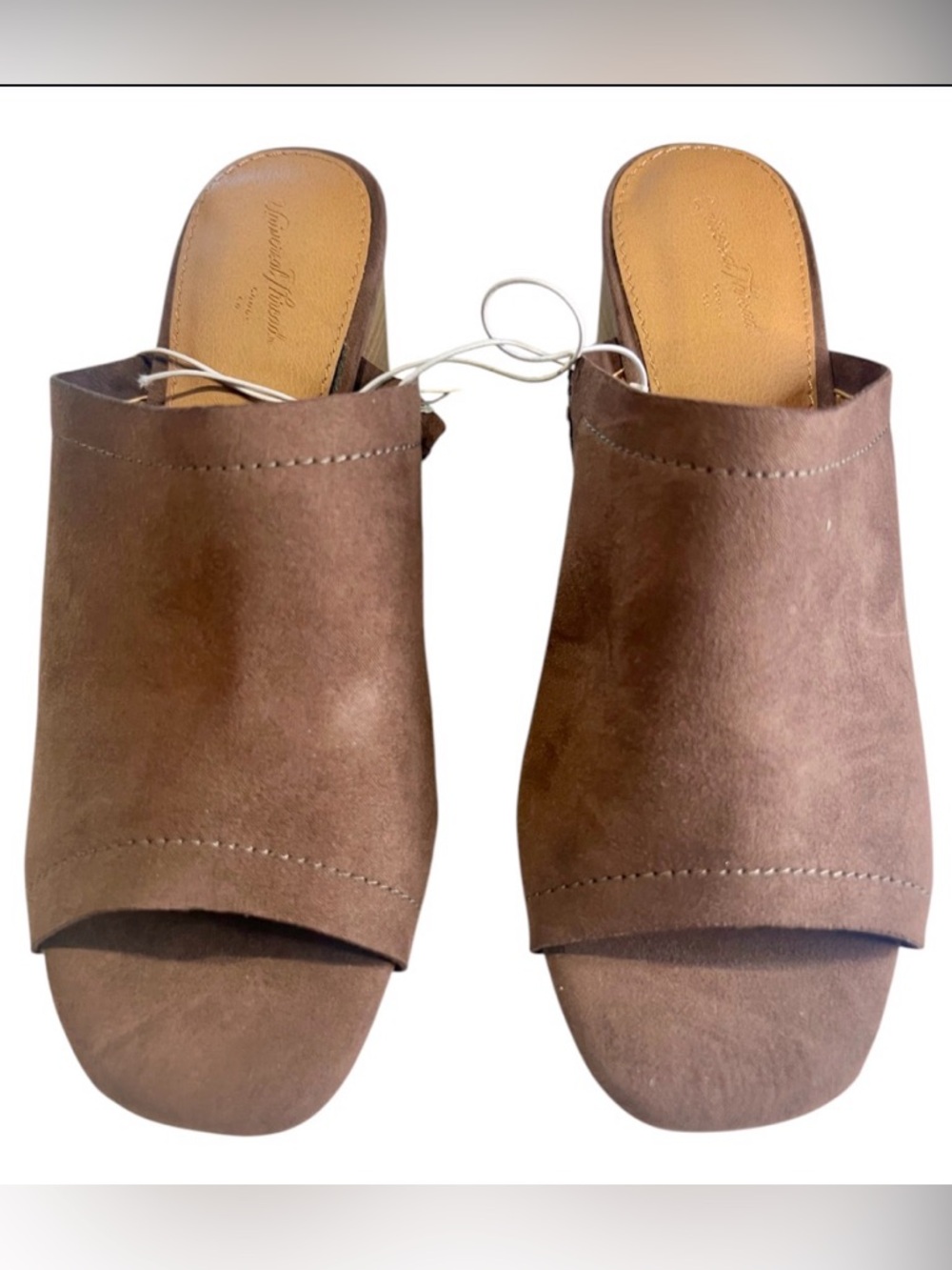 Universal Thread Brown Suede Open-Toe Slide Mules NWT